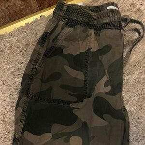 Green camo cargo pants